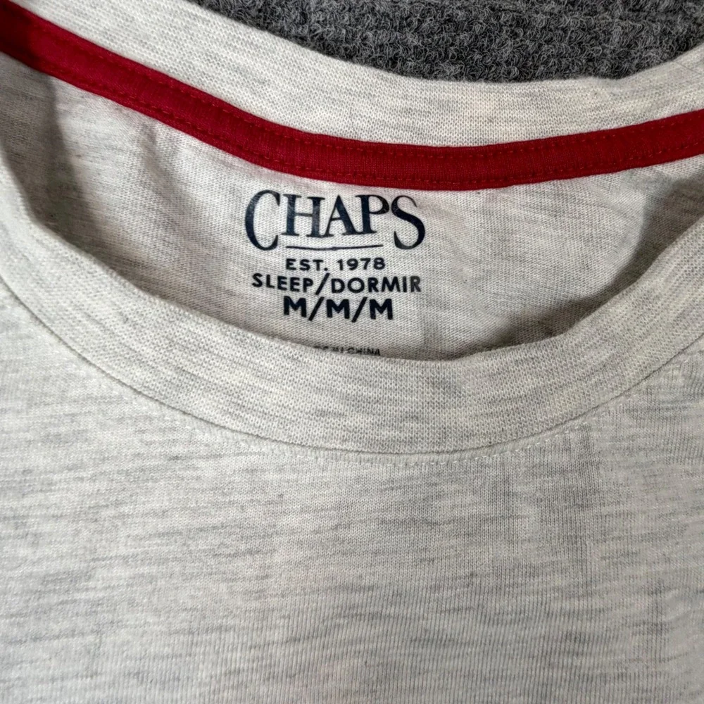 Chaps Mens Size M Sleep Shirt Gray Heathered Crew Neck Short Sleeve Pajama Top